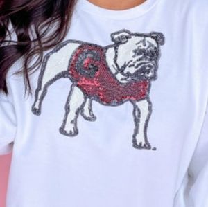 NWT STEWART SIMMONS BULLDOG SEQUIN PULLOVER SZ LARGE $90